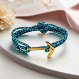 YACHT CREW medium anchor bracelet turquoise blue