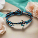 YACHT CREW medium anchor bracelet turquoise brown