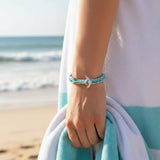 YACHT CREW medium anchor bracelet turquoise cream