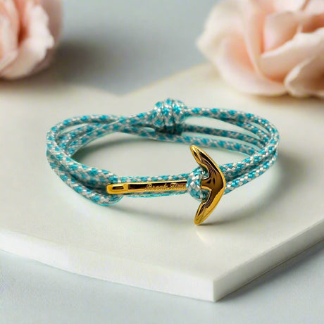 YACHT CREW medium anchor bracelet turquoise cream