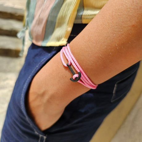 YACHT CREW mini anchor bracelet baby pink