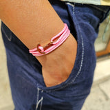 YACHT CREW mini anchor bracelet baby pink