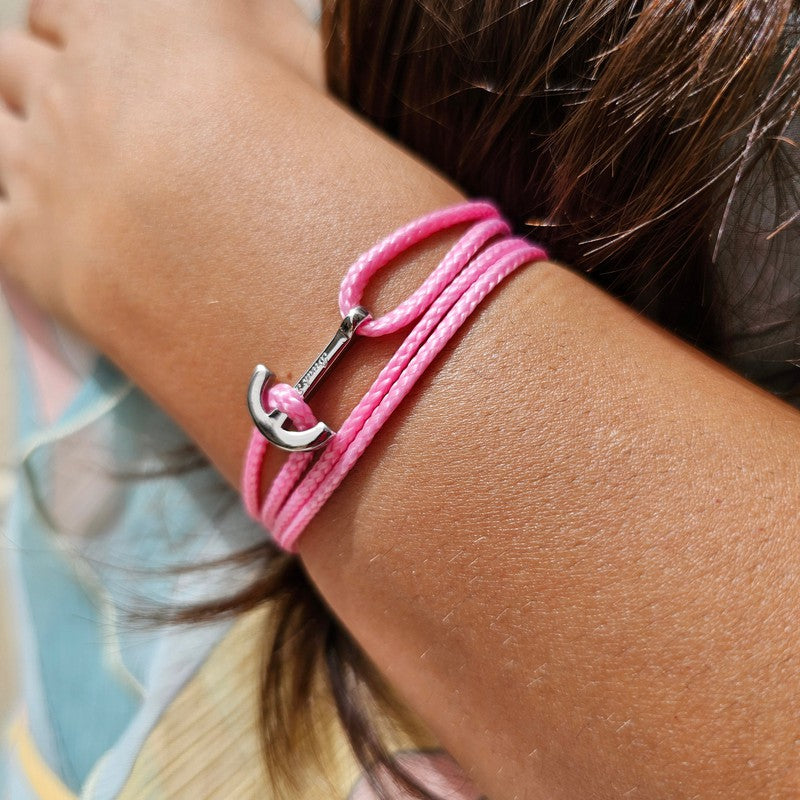 YACHT CREW mini anchor bracelet baby pink