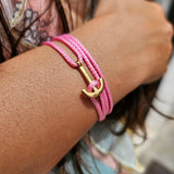 YACHT CREW mini anchor bracelet baby pink