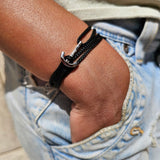 YACHT CREW mini anchor bracelet black