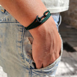 YACHT CREW mini anchor bracelet dark green