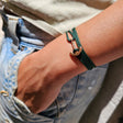 YACHT CREW mini anchor bracelet dark green