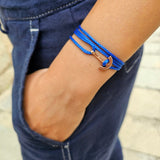 YACHT CREW mini anchor bracelet electric blue