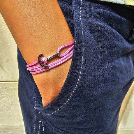 YACHT CREW mini anchor bracelet lavender pink