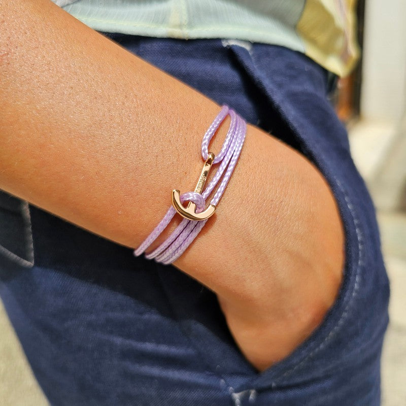 YACHT CREW mini anchor bracelet lavender purple