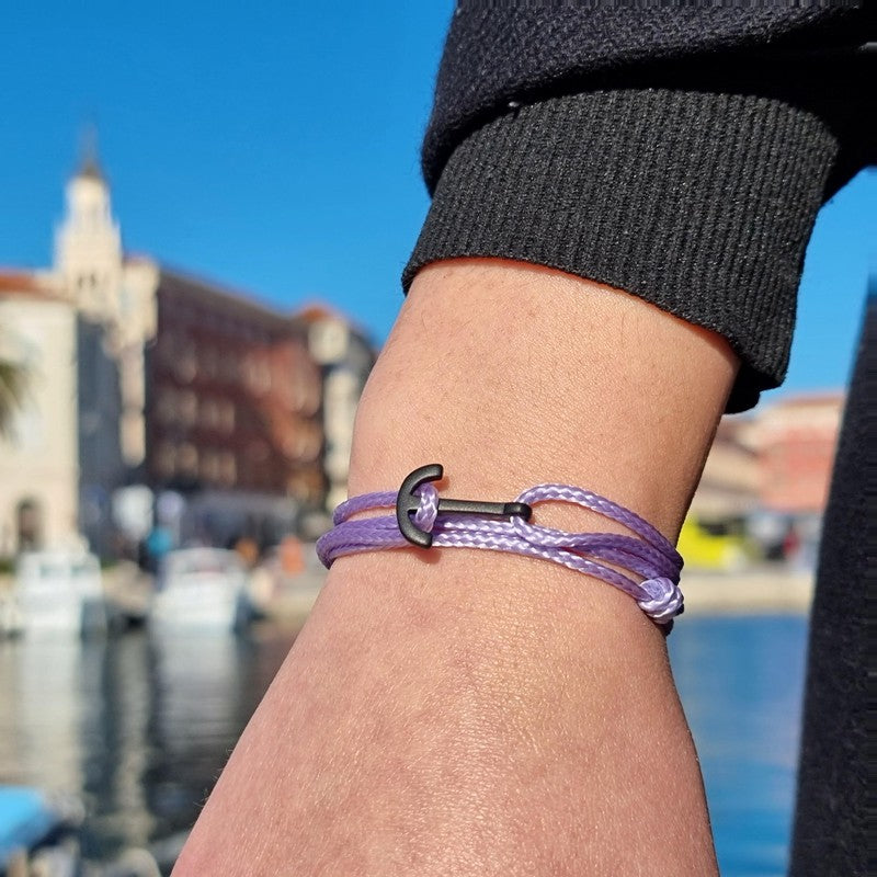 YACHT CREW mini anchor bracelet lavender purple