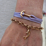 YACHT CREW mini anchor bracelet lavender purple