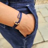 YACHT CREW mini anchor bracelet navy blue