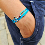 YACHT CREW mini anchor bracelet ocean blue