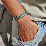 YACHT CREW mini anchor bracelet sea green