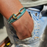 YACHT CREW mini anchor bracelet sea green