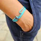 YACHT CREW mini anchor bracelet turquoise