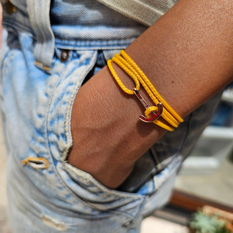 YACHT CREW mini anchor bracelet yellow