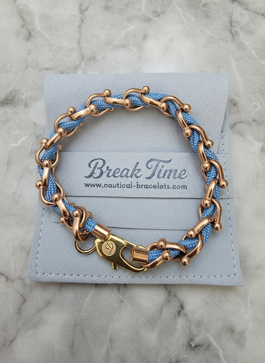 OCEAN MAXI Dizajnerska narukvica/ogrlica nježno plava