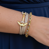 YACHT CREW medium anchor bracelet cafe au lait